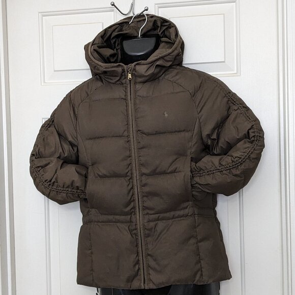 Polo Ralph Lauren Brown Puffer Quilted Coat Jacket, Kids Youth XL Size 16
